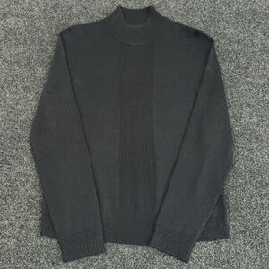 Randolph Duke Sweater Mens M Black Mock Neck Tight-Knit Wool Knit Pullover